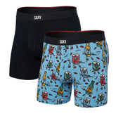 Saxx Vibe Xtra 2-Pack Boxer Briefs, Beer Hockey/Black